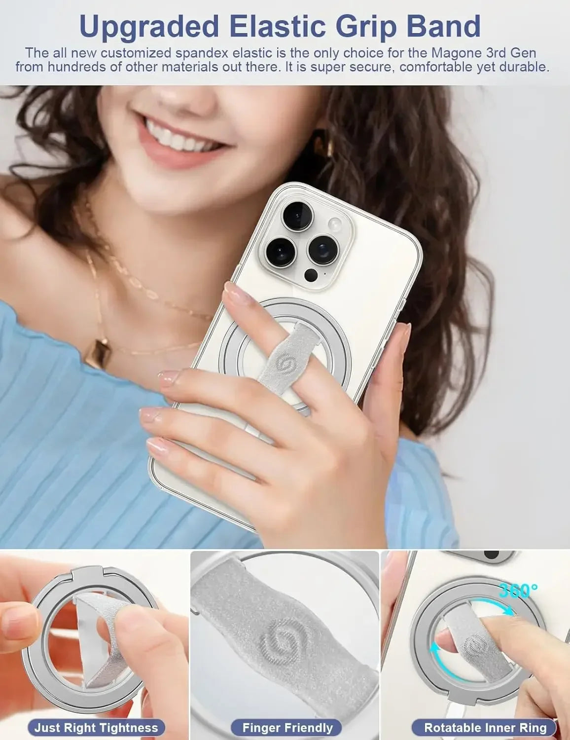 EWA MagOne 3rd MagSafe Phone Stand Magnetic Phone Ring Holder Kickstand Magnet Grip for All Phone Holder