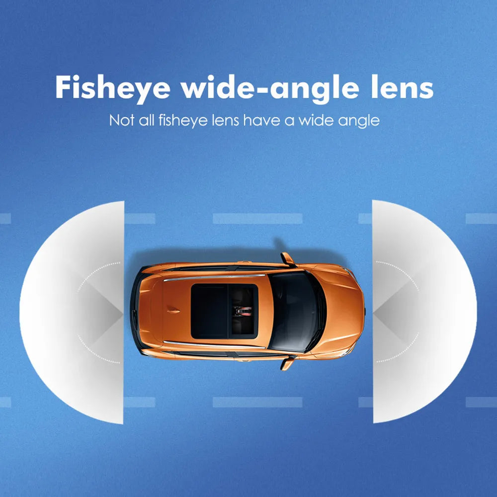 Wide Angle Fisheye Car Camera AHD 1080P CVBS Switchable, HD Night Vision IP68 Waterproof Front Rear View Reversing Parking Camer