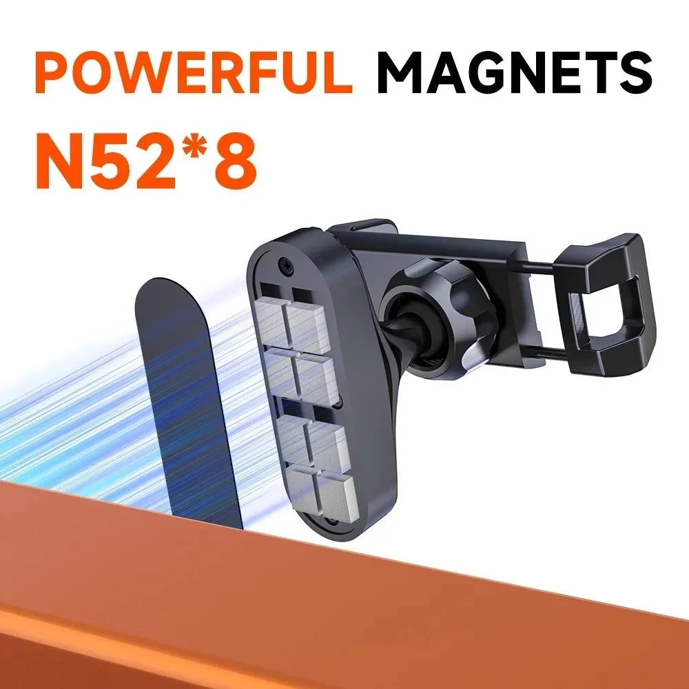 Magnetic Phone Holder 360° Adjustable Retractable Clamp Universal Hands‑Free Phone Mount for Gym Forklift Kitchen For Smartphone